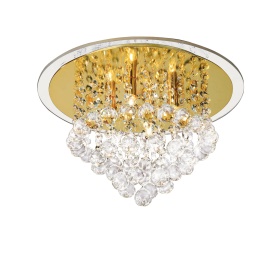 Atla French Gold Crystal Ceiling Lights Diyas Flush Crystal Fittings Atla French Gold Crystal Ceiling Lights Diyas Flush Crystal Fittings